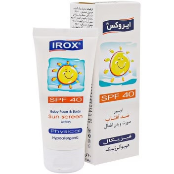 لوسیون ضد آفتاب صورت و بدن فیزیکال بچه با SPF 40 ایروکس