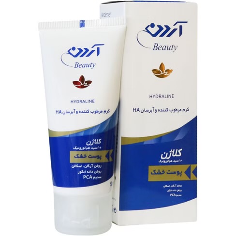 کرم مرطوب کننده و آبرسان حاوی کلاژن و هیالورونیک اسید مناسب پوست خشک آردن ۵۰ میل