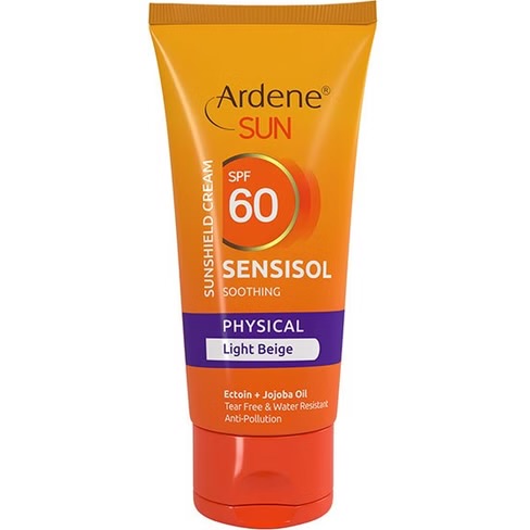 کرم ضد آفتاب فیزیکال مدل sensisol مناسب انواع پوست بژ روشن با SPF 60 آردن