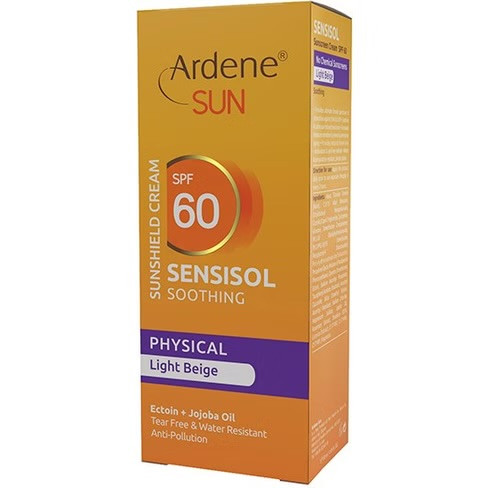 کرم ضد آفتاب فیزیکال مدل sensisol مناسب انواع پوست بژ روشن با SPF 60 آردن