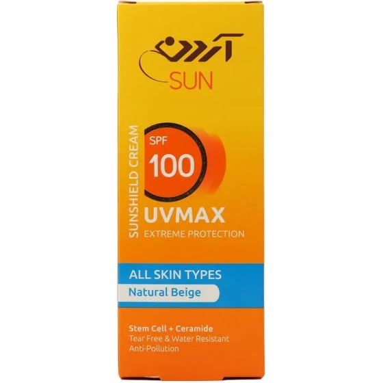 کرم ضد آفتاب بژ طبیعی مناسب انواع پوست با SPF 100 آردن